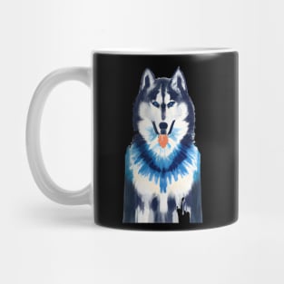 Cute Alaskan Husky Watercolor Artwork Mug